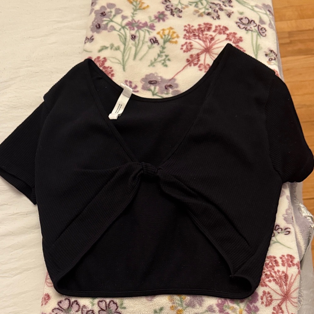Aeropostale Black Knotted Blouse